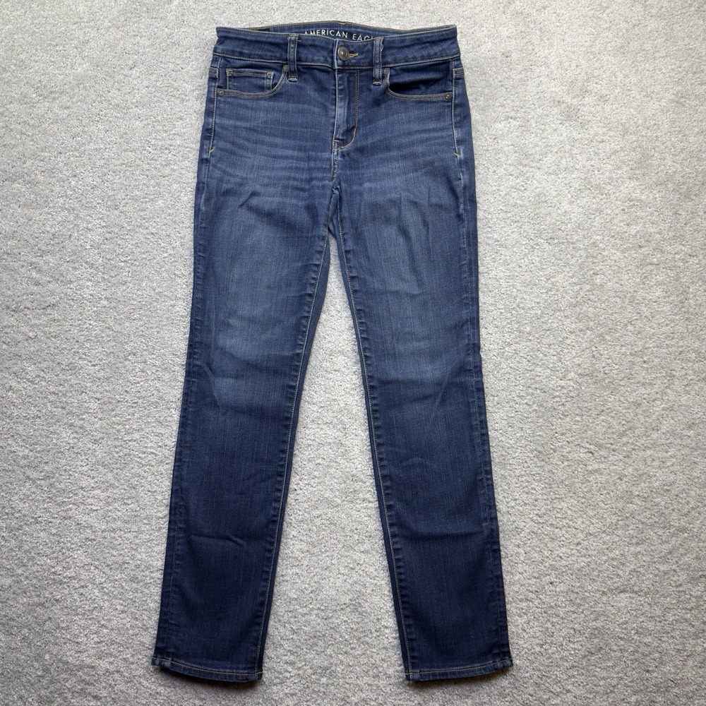 American Eagle Next Level Stretch Skinny Jeans Women's Size 4 Short Blue Wash